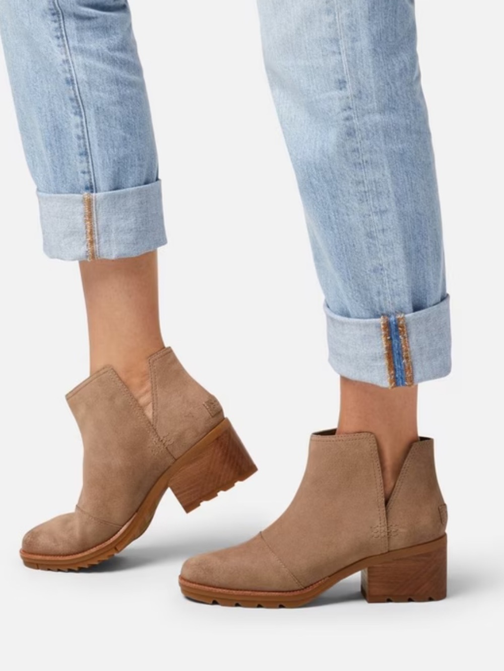 Sorel Cate Cut Out women size 9 Suede Taupe Cut-Out Ankle Booties
